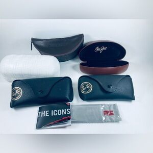 5 Eyeglass Sunglasses Cases (Empty) Genuine Ray-Ban Maui Jim Oakley Tommy Bahama